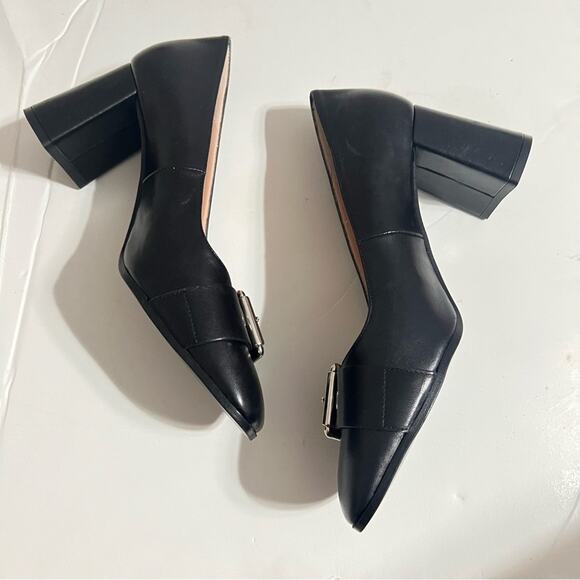 Zara Black SINGLE MONK STRAP LEATHER SHOES 7.5 US - Picture 14 of 16